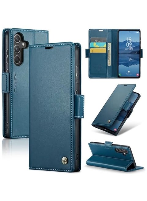 Samsung Galaxy A55 5G RFID Blocking Wallet Flip Case - Blue