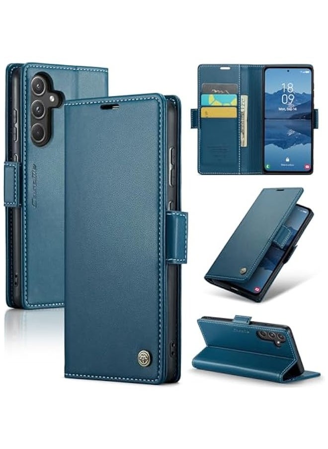 Generic Samsung Galaxy A55 5G RFID Blocking Wallet Flip Case - Blue  - Image 1