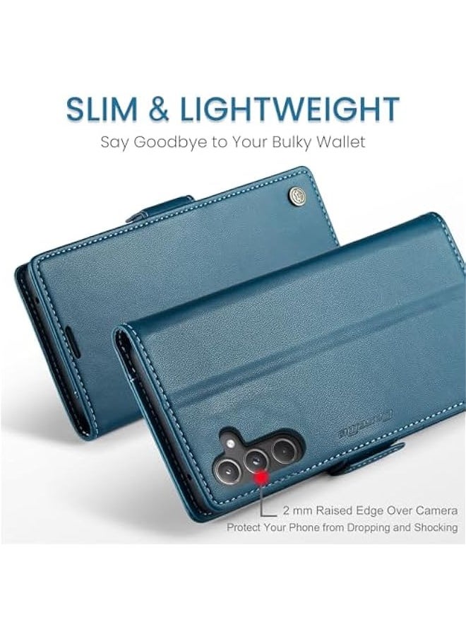Generic Samsung Galaxy A55 5G RFID Blocking Wallet Flip Case - Blue  - Image 2