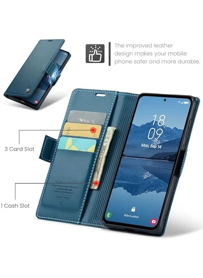 Generic Samsung Galaxy A55 5G RFID Blocking Wallet Flip Case - Blue  - Image 3