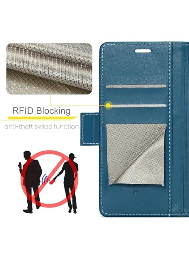 Generic Samsung Galaxy A55 5G RFID Blocking Wallet Flip Case - Blue  - Image 4
