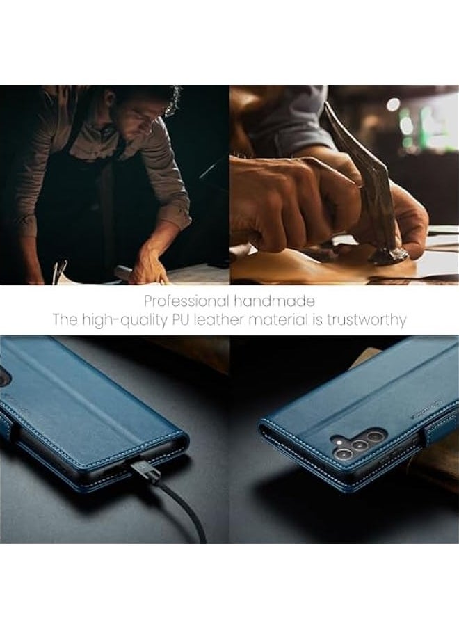 Samsung Galaxy A55 5G RFID Blocking Wallet Flip Case - Blue