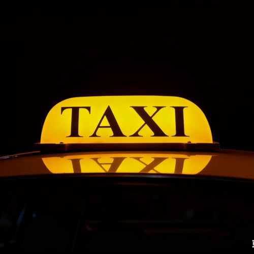 Garayma Taxi Sign Cab Lights Magnetic Car Roof Taxi Top Sign Indicator Lights Lamp Topper Car Light 12V Car Top Light waterproof & Cigarette Lighter Power Cords (Yellow, S：270 x 100 x 100mm) - Image 4