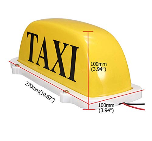 Garayma Taxi Sign Cab Lights Magnetic Car Roof Taxi Top Sign Indicator Lights Lamp Topper Car Light 12V Car Top Light waterproof & Cigarette Lighter Power Cords (Yellow, S：270 x 100 x 100mm) - Image 3