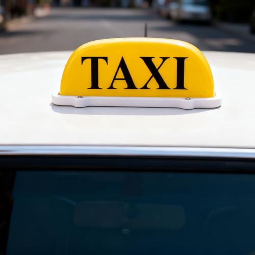 Garayma Taxi Sign Cab Lights Magnetic Car Roof Taxi Top Sign Indicator Lights Lamp Topper Car Light 12V Car Top Light waterproof & Cigarette Lighter Power Cords (Yellow, S：270 x 100 x 100mm) - Image 5