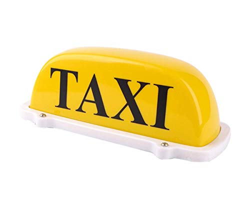 Garayma Taxi Sign Cab Lights Magnetic Car Roof Taxi Top Sign Indicator Lights Lamp Topper Car Light 12V Car Top Light waterproof & Cigarette Lighter Power Cords (Yellow, S：270 x 100 x 100mm) - Image 1