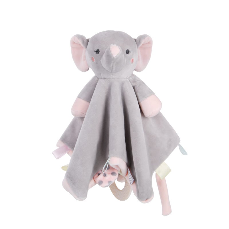 Vicloon Elephant Baby Security Blanket Plush Baby Security Blanket with TagsTeether Babies Security Blanket for BoysGirls Security Blanket Hang on Nursery Strollers Cribs Car SeatsGrey