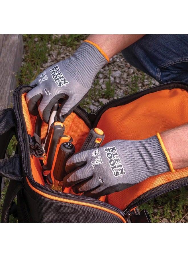 Klein Tools 60590 Work Gloves, Knit Dipped Cut Resistant ANSI A4 Nitrile Coated Gloves, HPPE Fabric, Touchscreen Capable, X-Large, 2-Pair - Image 5