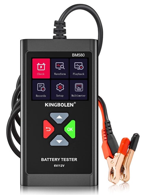 Car Battery Tester 6V 12V Load Tester, BM580 100-200 CCA Auto Battery Tester Multimeter Alternator Digital Battery Analyzer Charging Cranking System Battery Tester for Car Motorcycle ATV SUV Boat