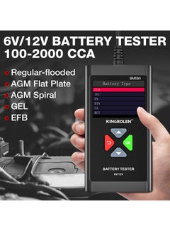 kingbolen Car Battery Tester 6V 12V Load Tester, BM580 100-200 CCA Auto Battery Tester Multimeter Alternator Digital Battery Analyzer Charging Cranking System Battery Tester for Car Motorcycle ATV SUV Boat  - Image 2