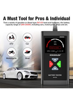 kingbolen Car Battery Tester 6V 12V Load Tester, BM580 100-200 CCA Auto Battery Tester Multimeter Alternator Digital Battery Analyzer Charging Cranking System Battery Tester for Car Motorcycle ATV SUV Boat  - Image 5