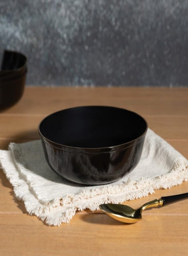 Blue Sky Edge Black With Gold Rim Bowls - 16 oz (10 Count) Disposable Round Plastic Bowls for Parties, Events & Special Occasions - Image 2