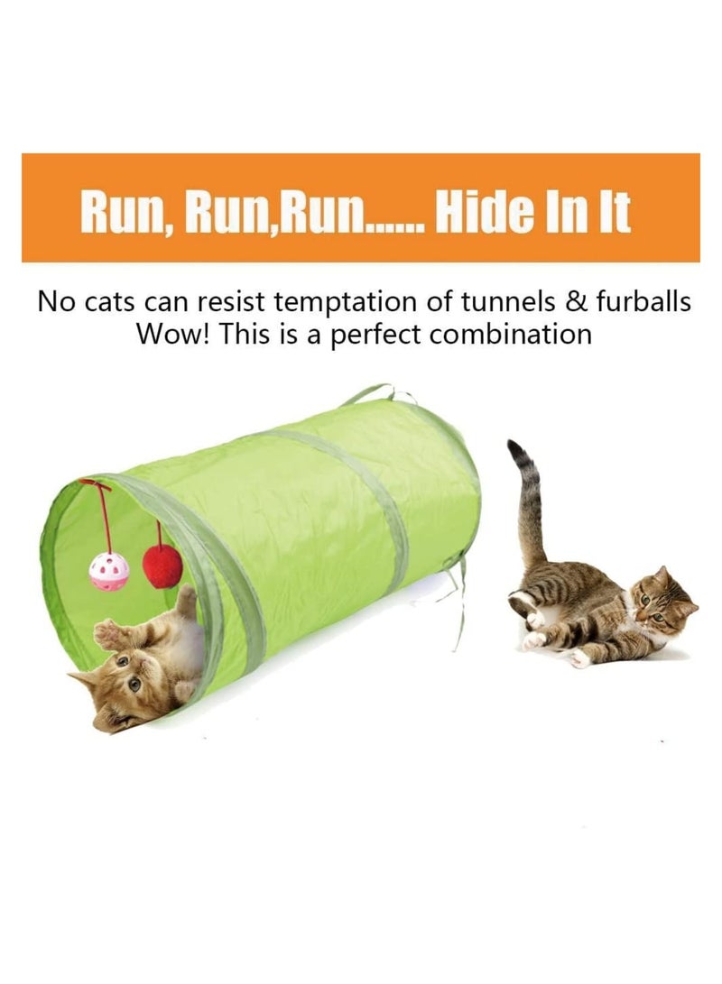 Zikra Cat Toys Set, Cat Tunnel Interactive Feather Teaser Wand Ball Toy Set, Kitten Toys for Indoor Cats, Cat mouse Toy, 21 Pcs - Image 5