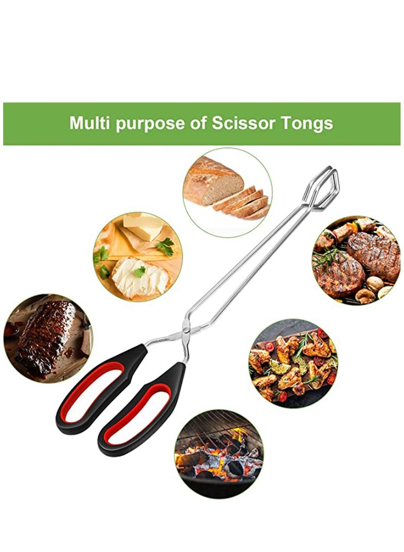KASTWAVE 3 Pack Scissor Tongs, Grilling Tongs, Kitchen Tongs, Cooking Baking Bread Food Tong Barbecue Grilling Tongs for Flipping Food Tool - Image 2
