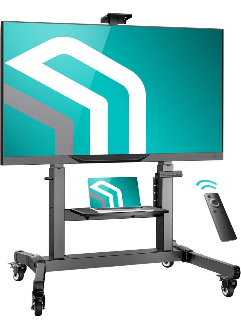 Mobile TV Stand with Wheels – Swivel & Adjustable Height TV Holder with Remote Control for 50–100 Inch LED & LCD Screens – Supports Up to 120kg, Max VESA 1000x600 - Image 1