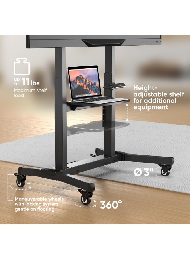 Mobile TV Stand with Wheels – Swivel & Adjustable Height TV Holder with Remote Control for 50–100 Inch LED & LCD Screens – Supports Up to 120kg, Max VESA 1000x600 - Image 5