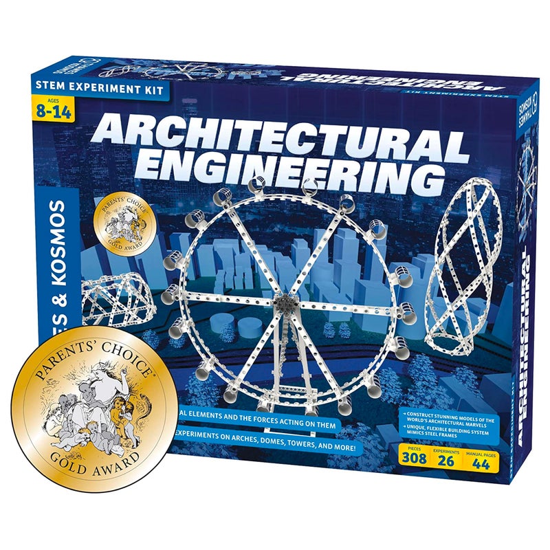Thames & Kosmos Architectural Engineering | Science Experiment & Model Building Kit | Build 26 Models of Structures & Structural Elements | A Parents' Choice Gold Award Winner 14.6 Inches - Image 1