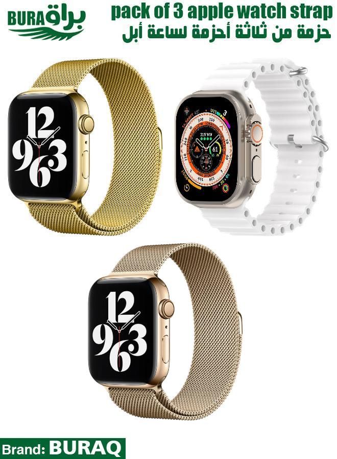 BURAQ Apple Watch Band Strap For Apple Watch Ultra 2/Ultra 49mm, Series 10 46mm, 9/8/7 45mm, SE2/SE/6/5/4 44mm, 3/2/1 42mm