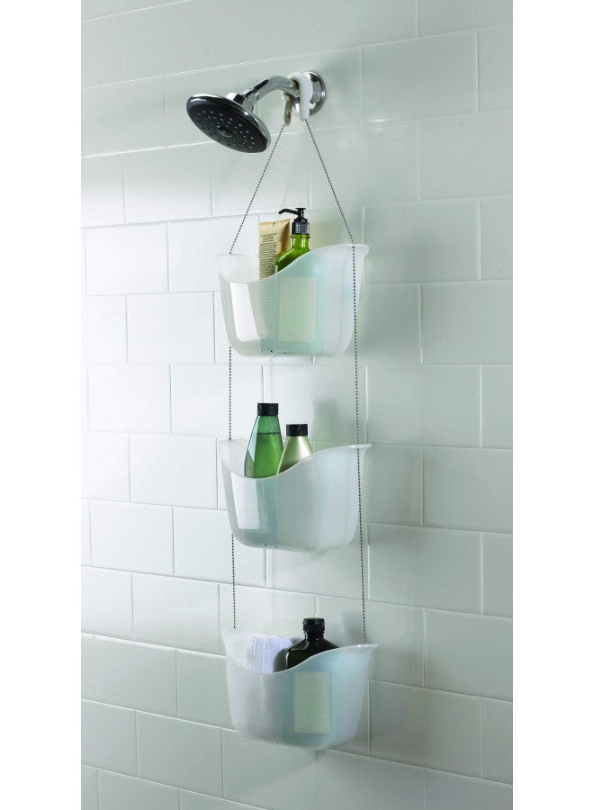 Umbra 022360-670 Bask, White Hanging Shower Caddy, Bathroom Storage and Organizer for Shampoo, Conditioner, Bath Supplies and Accessories, 11-1/4" x 5-1/4" x 36-1/2" h - Image 4