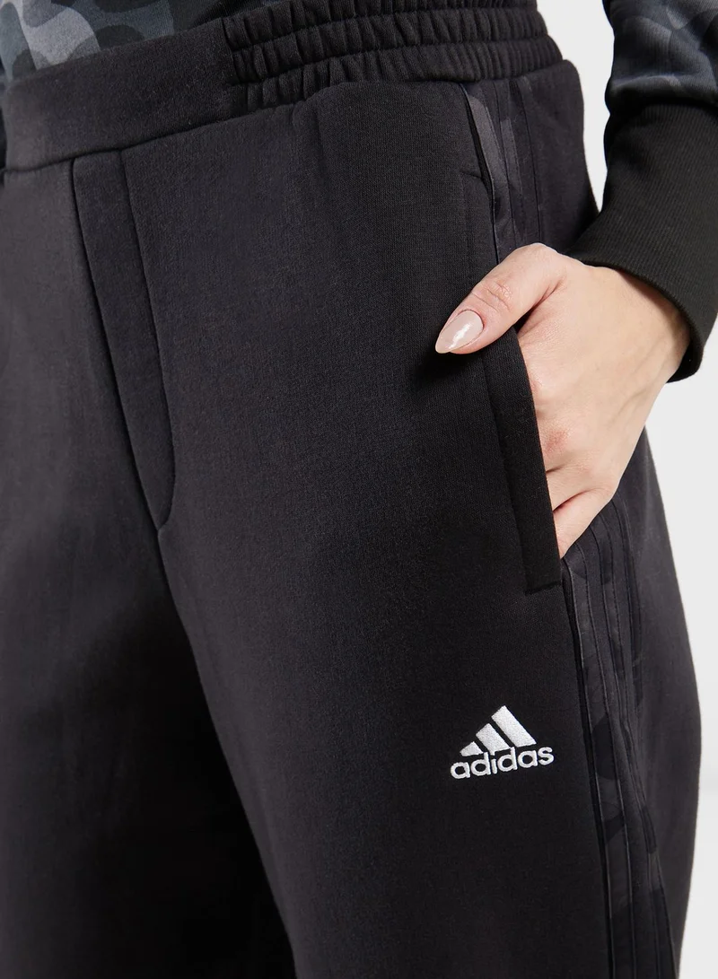 Adidas Floral Graphic 3-Stripes Fleece Joggers