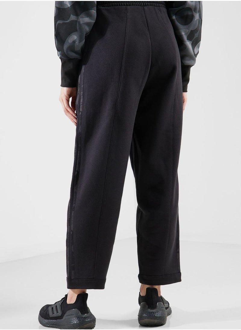Adidas - Floral Graphic 3-Stripes Fleece Joggers - Image 1
