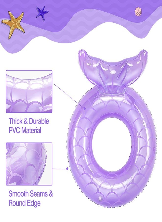 MoKo Inflatable Swimming Ring, Children Cute Pool Float Tube Decorations Swim Tubes Outdoor Pool Beach Water Floats Party Supplies Kids Floaties, Purple - Image 3