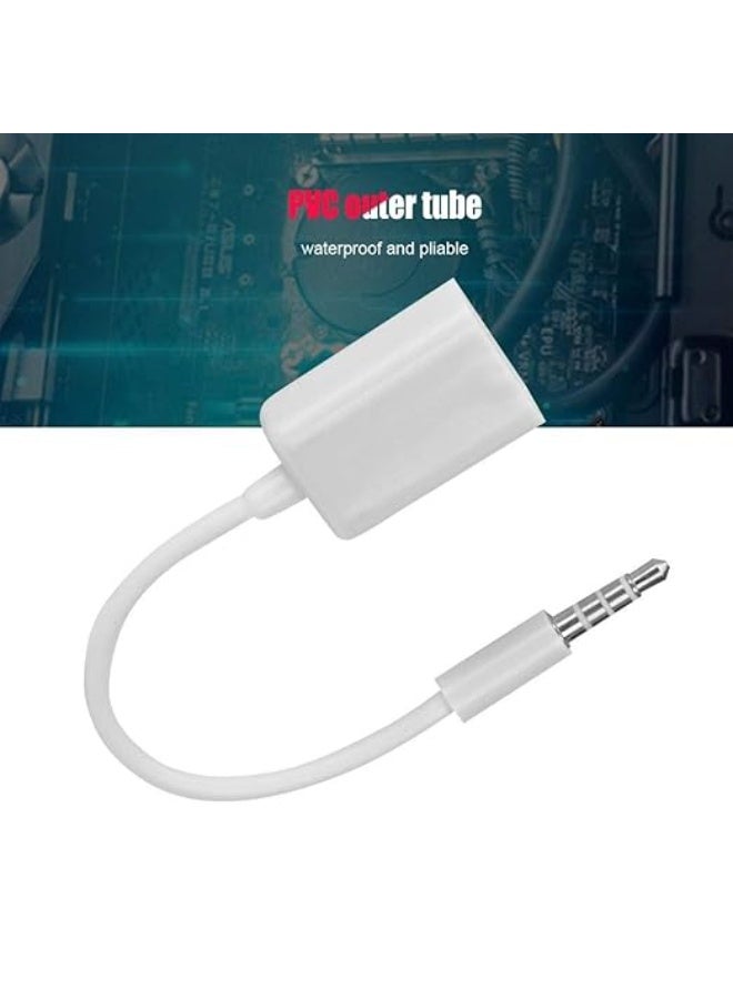 2pcsElbow Design Silicone Car Audio Cable USB to 3.5mm AUX Adapter OTG Converter for Car Phone Speaker Connection Anti Bending Tangle Free