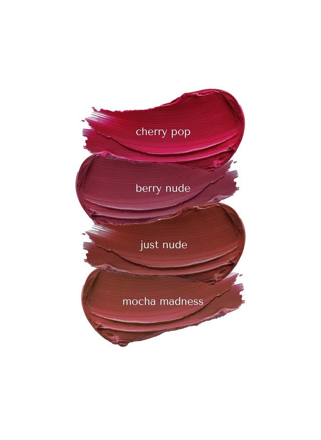 Bella Vita Organic - Bellavita Mini Kiss Proof Liquid Lipstick Gift Set Of 4 X 2Ml | Smudge & Transfer-Proof | Intense Moisturisation | Just Nude + Berry Nude + Mocha Madness + Cherry Pop | Lipsticks For Women | Lipstick Gift Set | Lipstick Combo Set - Image 1