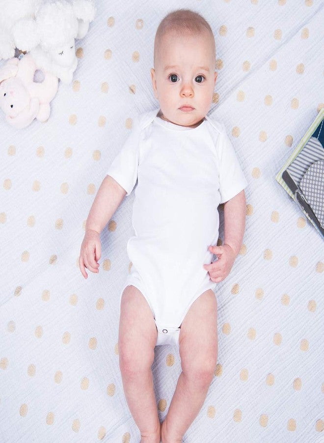 Laughing Giraffe Baby Blank Short Sleeve Unisex One Piece Bodysuit (3-6 Months, white) - Image 2