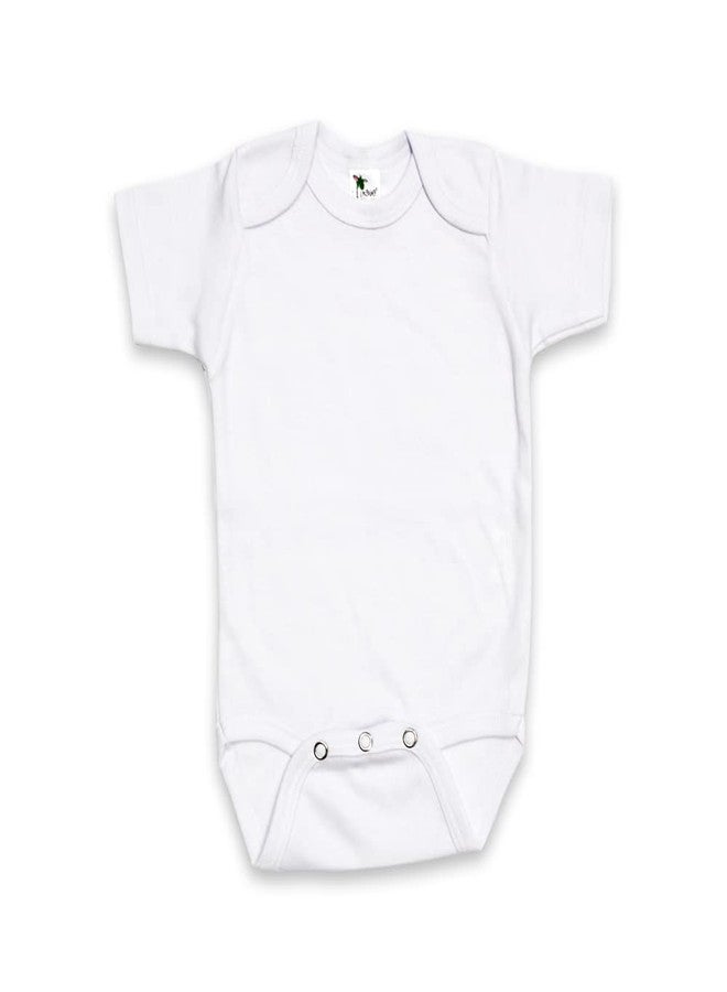 Laughing Giraffe Baby Blank Short Sleeve Unisex One Piece Bodysuit (3-6 Months, white) - Image 1
