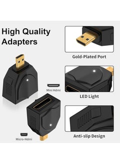 erorex 2 Pack 8K Micro HDMI to Mini HDMI Adapter, 48Gbps Micro HDMI Male to HDMI A Female Adapter, Standard Micro HDMI Adapter 2.1 Version, Supports 8K@60Hz/4K@120Hz Video, for Laptop, Projector, Monitor  - Image 3