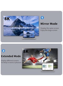 erorex 2 Pack 8K Micro HDMI to Mini HDMI Adapter, 48Gbps Micro HDMI Male to HDMI A Female Adapter, Standard Micro HDMI Adapter 2.1 Version, Supports 8K@60Hz/4K@120Hz Video, for Laptop, Projector, Monitor  - Image 4