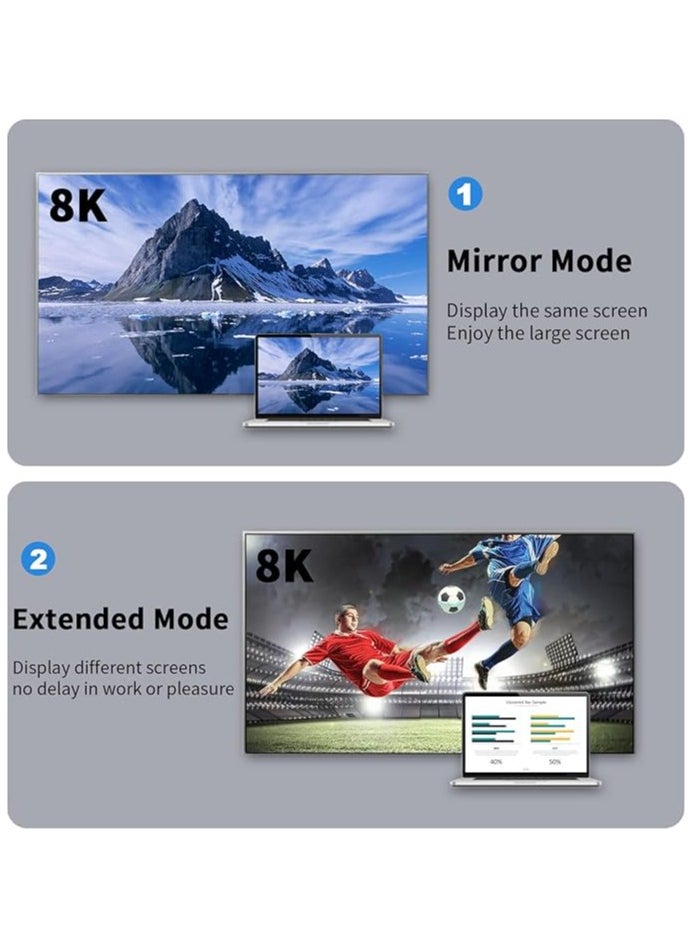 erorex 2 Pack 8K Micro HDMI to Mini HDMI Adapter, 48Gbps Micro HDMI Male to HDMI A Female Adapter, Standard Micro HDMI Adapter 2.1 Version, Supports 8K@60Hz/4K@120Hz Video, for Laptop, Projector, Monitor  - Image 4