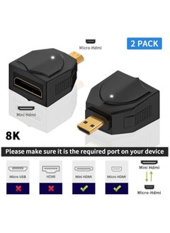 erorex 2 Pack 8K Micro HDMI to Mini HDMI Adapter, 48Gbps Micro HDMI Male to HDMI A Female Adapter, Standard Micro HDMI Adapter 2.1 Version, Supports 8K@60Hz/4K@120Hz Video, for Laptop, Projector, Monitor  - Image 5