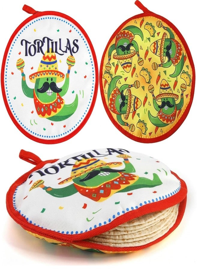 Coloch 3 Pack Tortilla Warmer Pouch, 12" Insulated Cloth Taco Warmer Holder, Keeps Warm for Corn Flour Tortillas, Taco Tuesday Night, Naan, Pancake, Flat Bread, Microwave/Oven Safe - Image 1