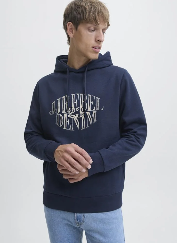 Text Print Regular Fit Hoodie
