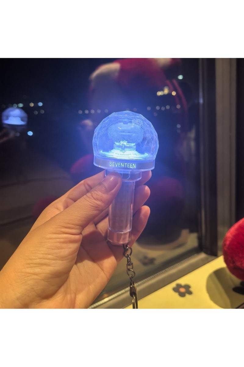 general Seventeen 10th Anniversary Special Edition Mini Cheer Stick Keychain, Clara Stick Pendant, with Light Effects, Fan Collectible Souvenir - Image 4