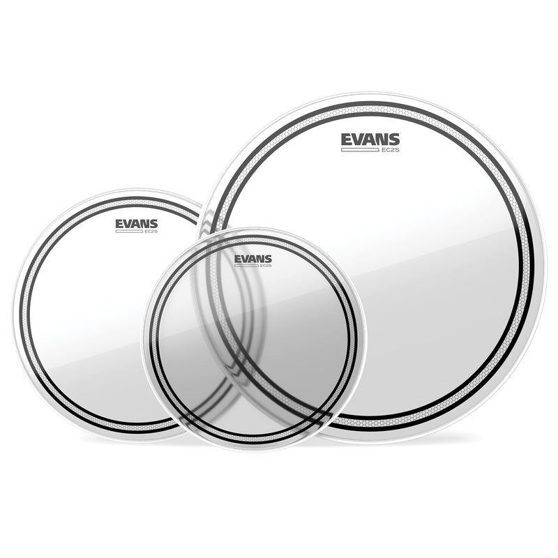 Evans Drum Heads EC2S Clear Standard Tompack 12 inch 13 inch 16 inch