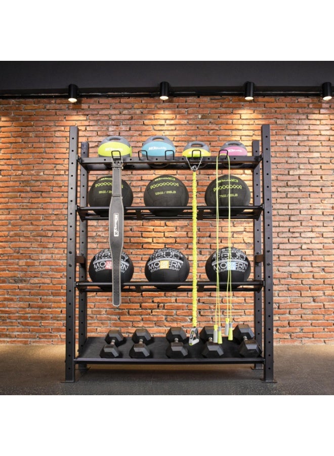 MDBuddy Multi-Tier Sports Equipment Storage Rack 140*45*200cm, 60*60*3mm