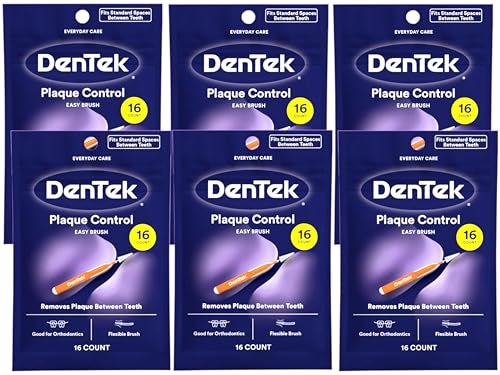 DenTek Easy Brush Dental Cleaners Standard 16 Count Pack of 6 - Image 1