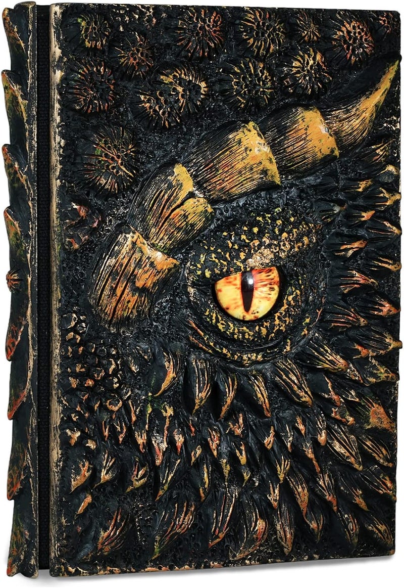molshine A5 (7.3" x 5.1") 3D Dragon Embossed Journal,Resin Engraving Notebook,Retro Diary,100 Sheets Blank Paper,Hardcover Travel Notepad for Writing,Sketchbook,Collection,Gift,Decoration (Gold) - Image 1