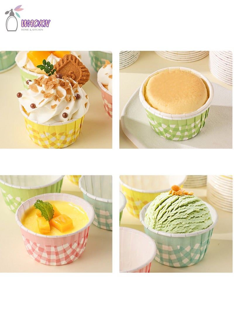 WAOKN Pack of 50 Disposable Roll-Up Cups Baking Paper For Cupcakes Paper Muffin Cupcake Moulds Baking Cups Muffin Moulds for Wedding Birthday Party Pink - Image 2