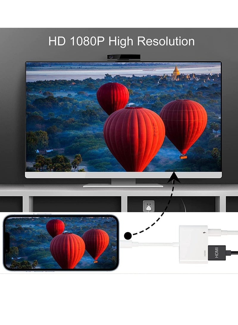 [Apple MFi Certified] Lightning to HDMI Digital AV Adapter,1080P Video & Audio Sync Screen Converter AV Adapter with Charging Port for iPhone HDMI Converter to HD TV/Projector/Monitor Support All iOS - Image 4