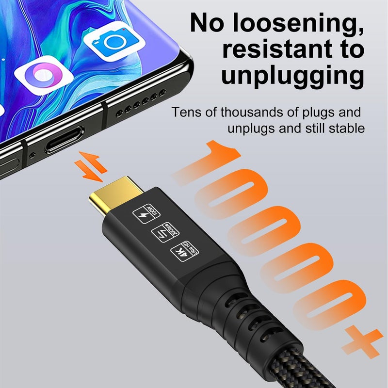 CableDeconn Long Type C to C Cable 16.4FT, 20Gbps/100W/USB C 3.2 Gen 2, 4K@60Hz Video and Audio Output Cord, 20V/5A USB C to C Male Connection, Suport Thunderbolt 3 for MacBook Pro, Dell, Arzopa, Galaxy - Image 5