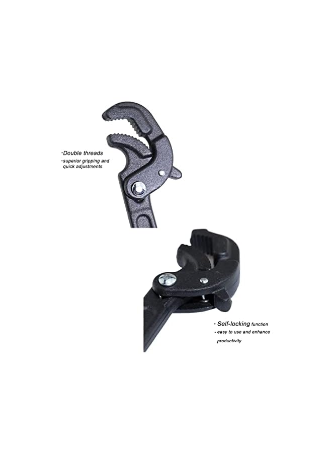 promass 2 Pcs Multi-function Universal Wrench Set Self Adjusting Spanner Quick Power Grip Pipe Wrench for Auto Repair and Home Maintenance - Image 5