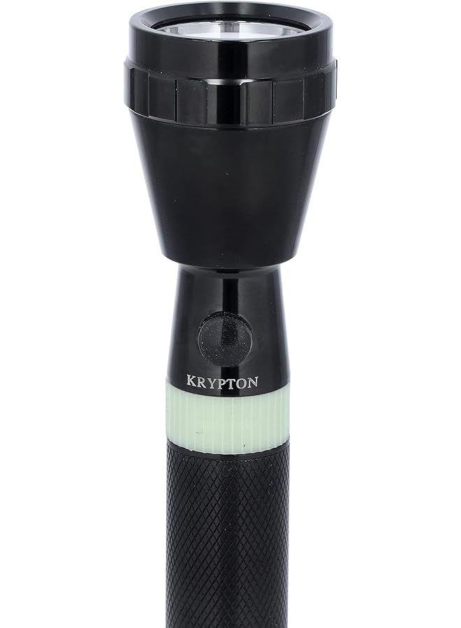 KRYPTON Rechargeable LED Flashlight KNFL5434 Pack of Two Microchip LED with Triple Booster Technology 2 Hours Continuous Working Rechargeable Battery Torch Lights Black - Image 2