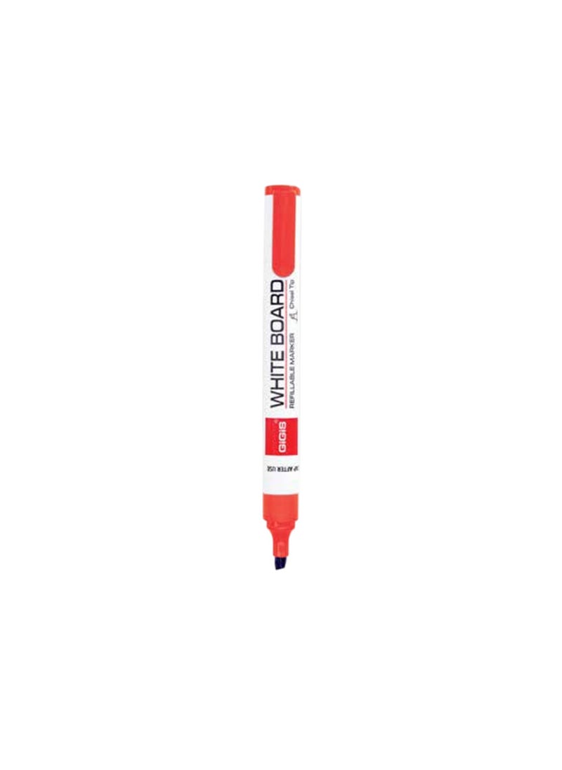 White Board Marker Chisel Tip - Red Pack of 12