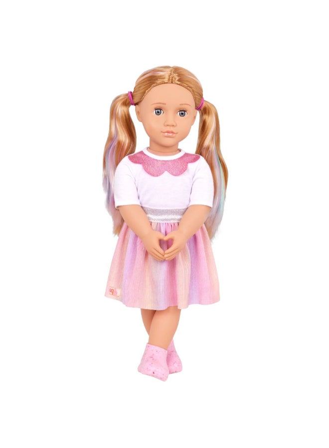 أور جنريشن دمية كورالين مرحة وأنيقة بزي بنمط الآيس كريم ألوان متعددة 18 بوصة BOGBD31461Z - Image 1