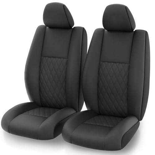 GIANT PANDA Front Faux Leather Seat Covers Custom Fit for Jeep Grand Cherokee WK2 2011-2021 Laredo Limited Overland Altitude Summit (2 Pack-Black) - Image 2