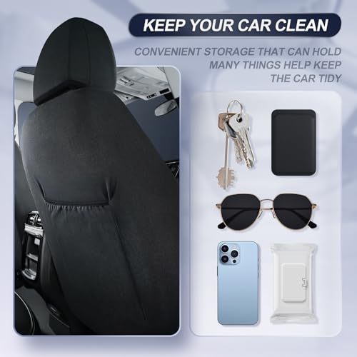 GIANT PANDA Front Faux Leather Seat Covers Custom Fit for Jeep Grand Cherokee WK2 2011-2021 Laredo Limited Overland Altitude Summit (2 Pack-Black) - Image 5